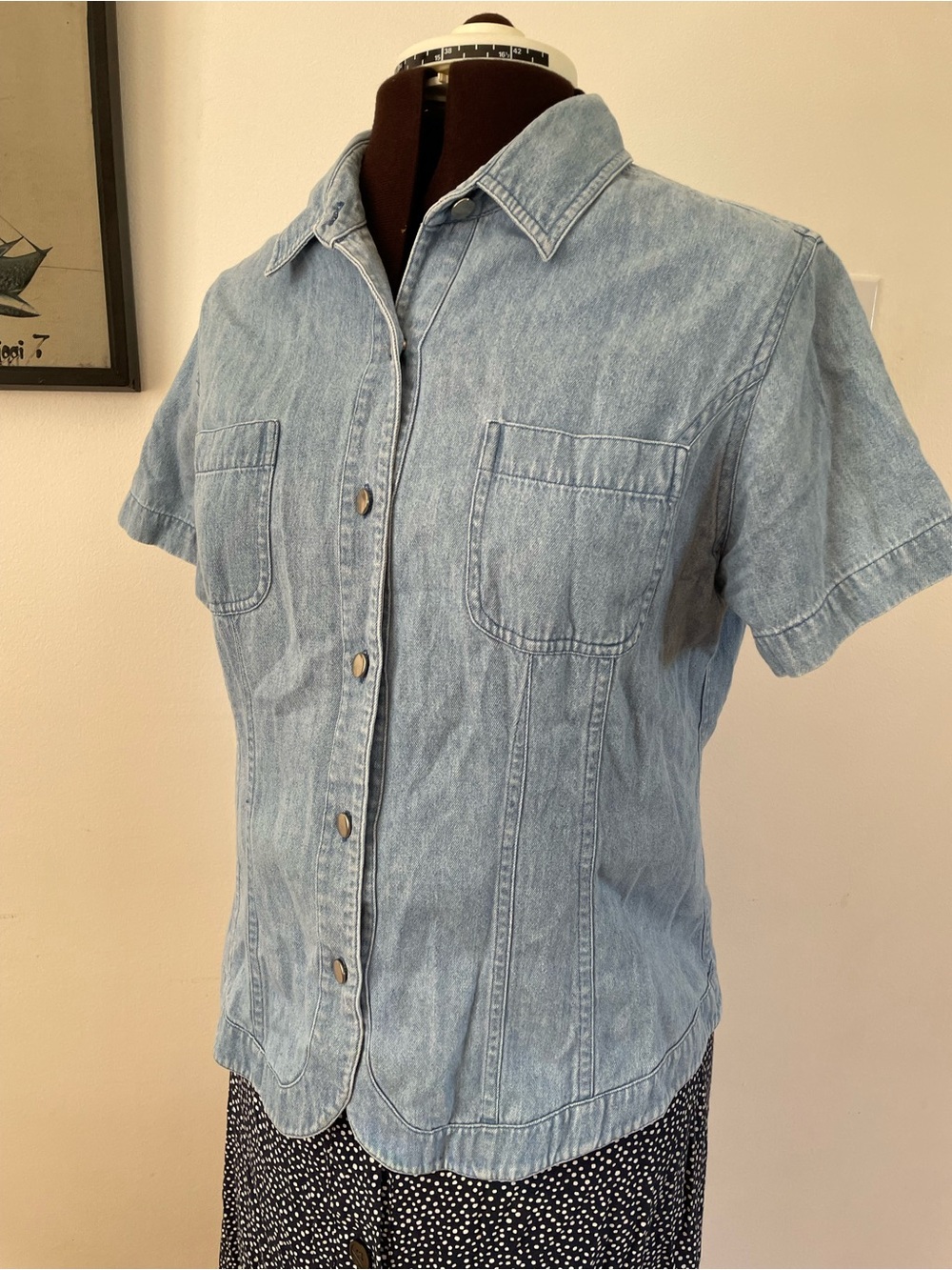 Vintage Denim short sleeve button up shirt - Picture 4 of 6